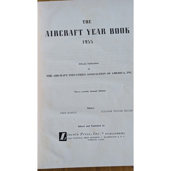 The Aircraft Year Book 1955 Official Publication AIA 37th Edition Hardcover 1956 - Picture 3 of 4